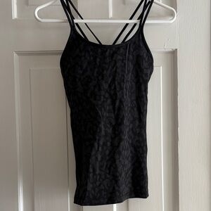 Lululemon Athletica Strappy Black Patterned Tank Top Size 4